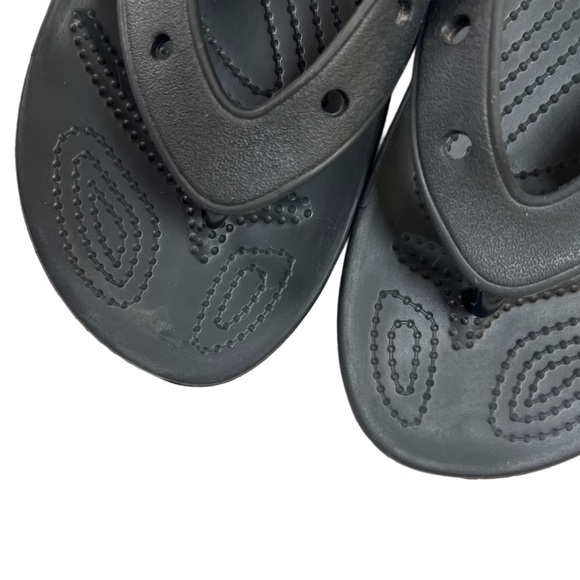 Crocs Thong Flat Black Slide Pool Outdoor Sandals Unisex M 7 W 9 - Picture 3 of 5
